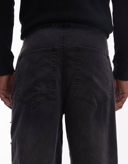 Umbro – Drill – Svarta jeansshorts med tvättad finish, 4 av 5