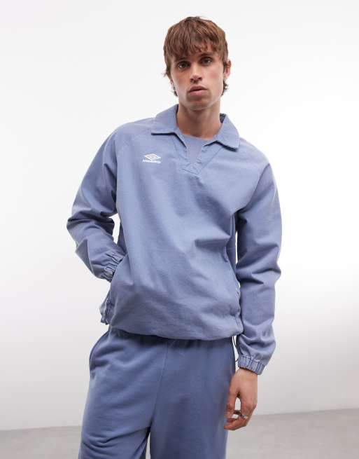 Umbro drill top in washed blue and  white, 5 of 5