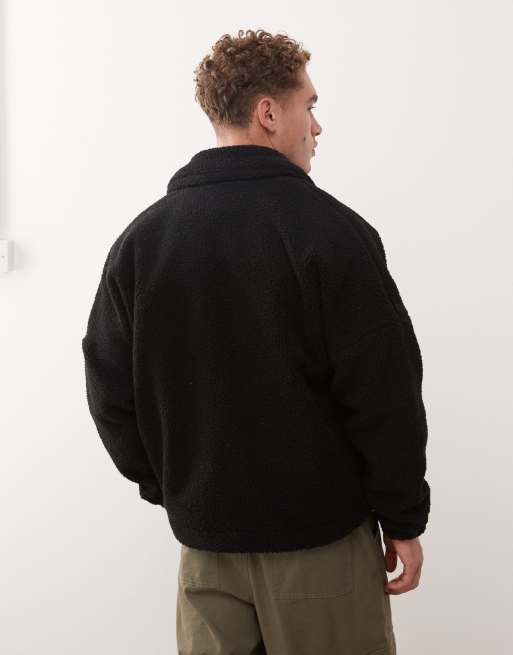 Umbro fleece coach jacket in black and green | ASOS