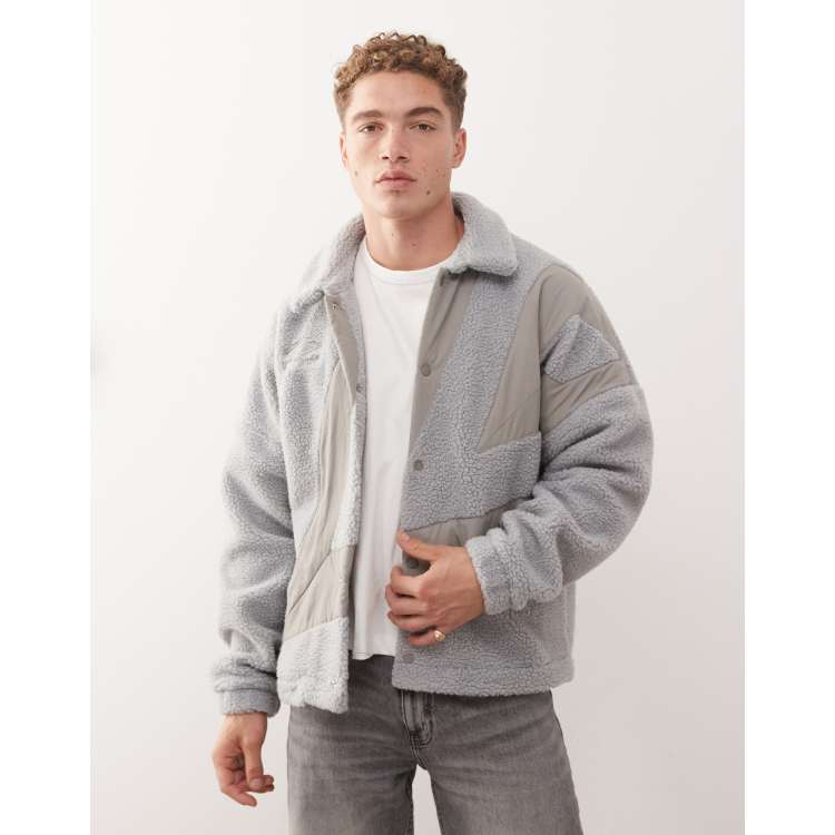 Umbro fleece coach jacket in grey | ASOS
