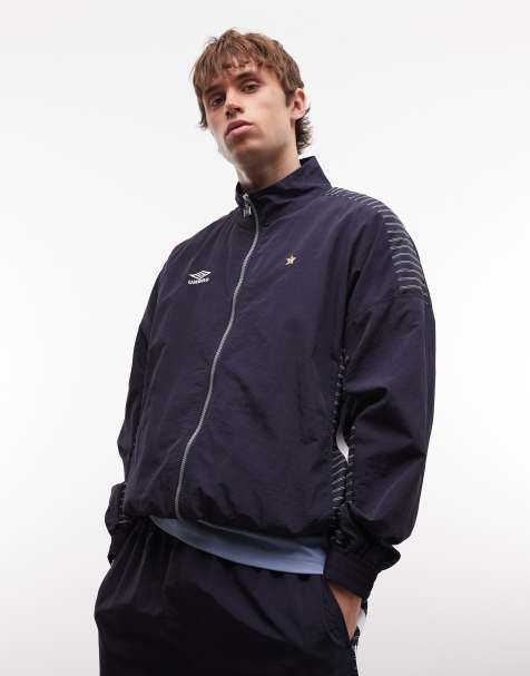 Umbro - Giacca sportiva comoda blu scuro e bianca - view 1