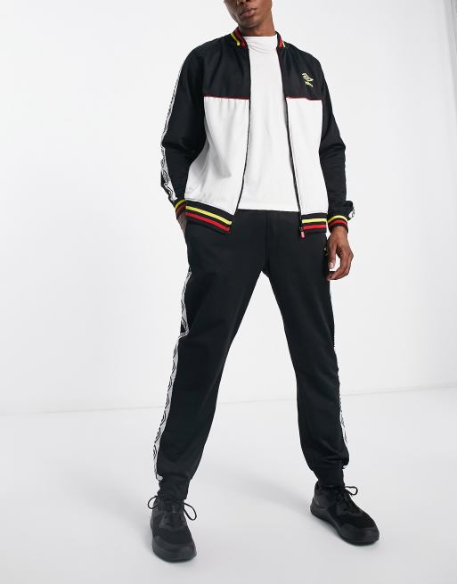 Umbro Global tricot tracksuit in black and white