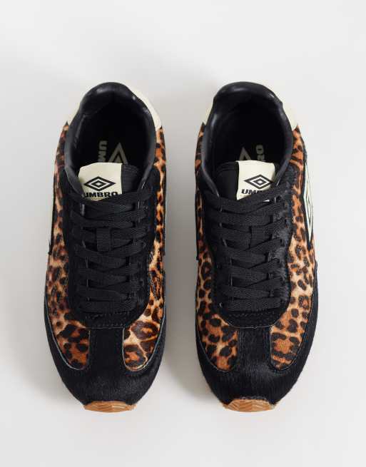 Umbro Gorton sneakers i ruskind i sort og leopardprint, 3 af 5