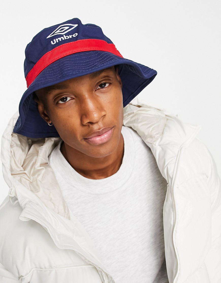 Umbro Home Turf bucket hat in navy and red-Multi