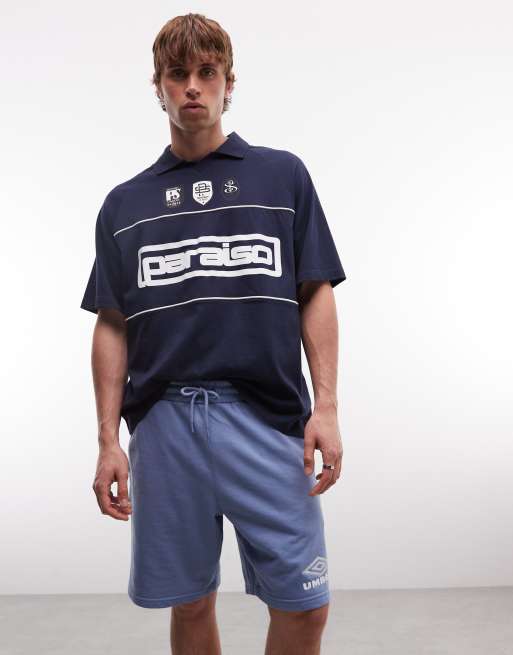 Umbro - Iconic - Blå shorts med hvidt logo, 5 af 5