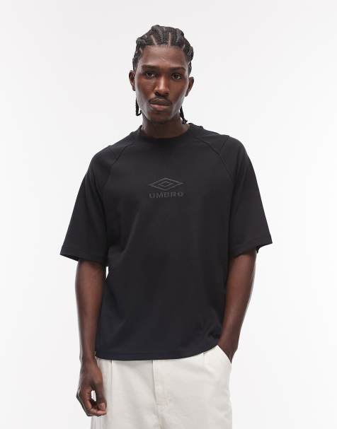 Umbro iconic boxy t-shirt in black and grey - view 1