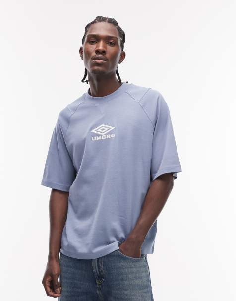 Umbro iconic boxy tee in blue and white - view 1