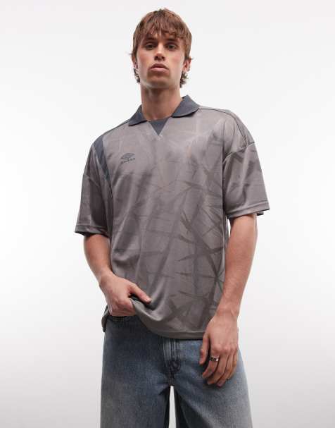 Umbro - Maglia squadrata da calcio grigia e nera - view 1