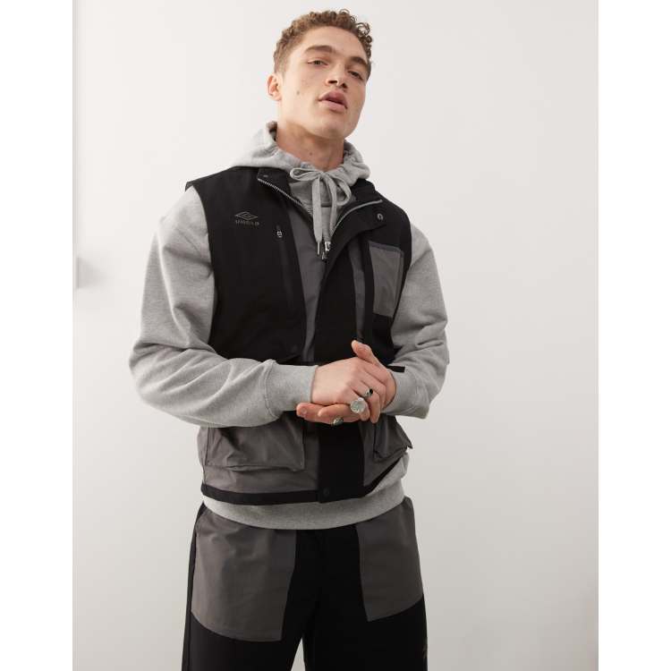 Umbro multi pocket vest in black and grey | ASOS