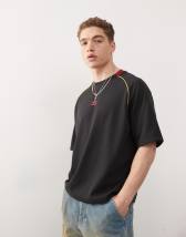 ASOS DESIGN boxy oversized flannel shirt in blue