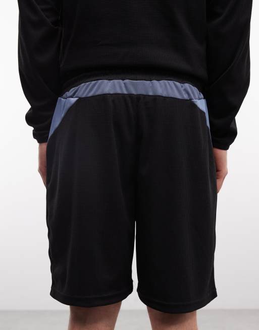 Umbro - Pantaloncini oversize neri e gialli con pannelli, 5 di 5