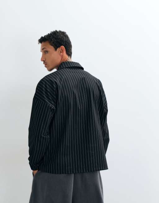 Umbro Pinstripe Drill Top in black, 5 of 5