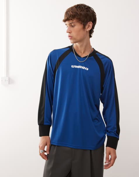 Umbro printed long sleeve jersey in blue - view 1