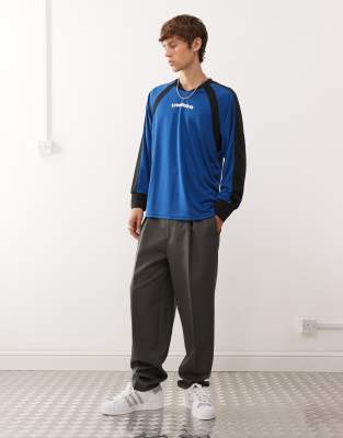 Umbro printed long sleeve jersey in blue | ASOS