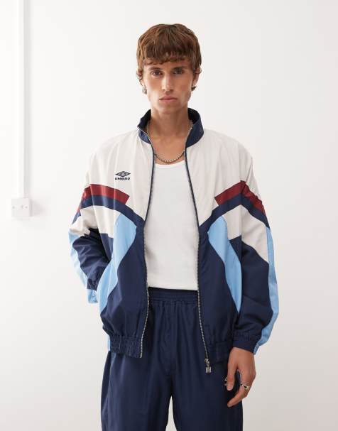 Umbro relaxed track jacket in blue multi - view 1