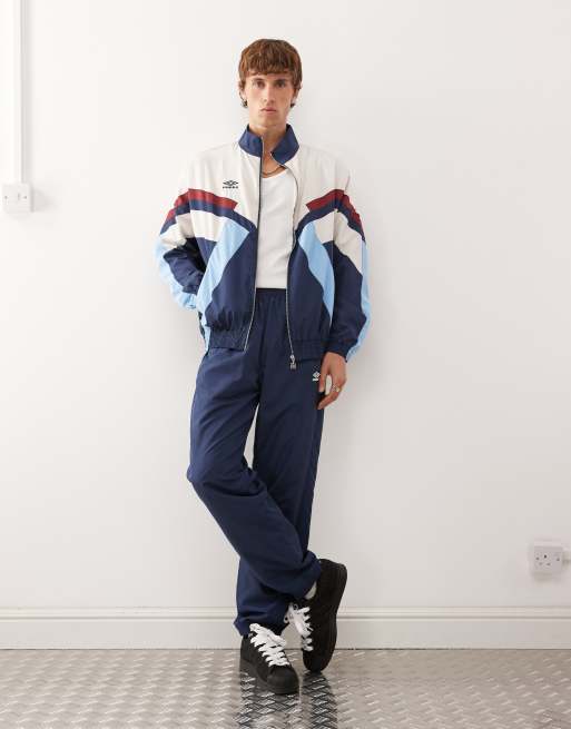 Umbro relaxed track jacket in blue multi