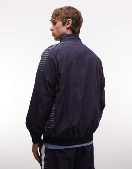Umbro relaxed track jacket in dark blue and white, 4 of 5