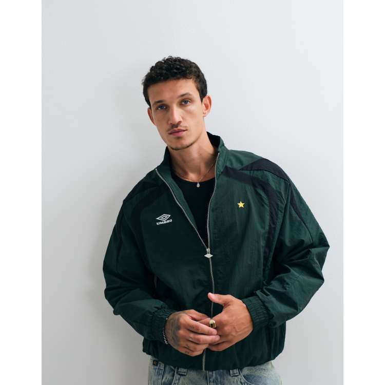 Umbro Relaxed Track Jacket in green and black | ASOS