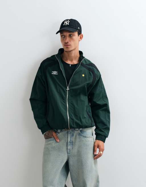 Umbro Relaxed Track Jacket in green and black | ASOS