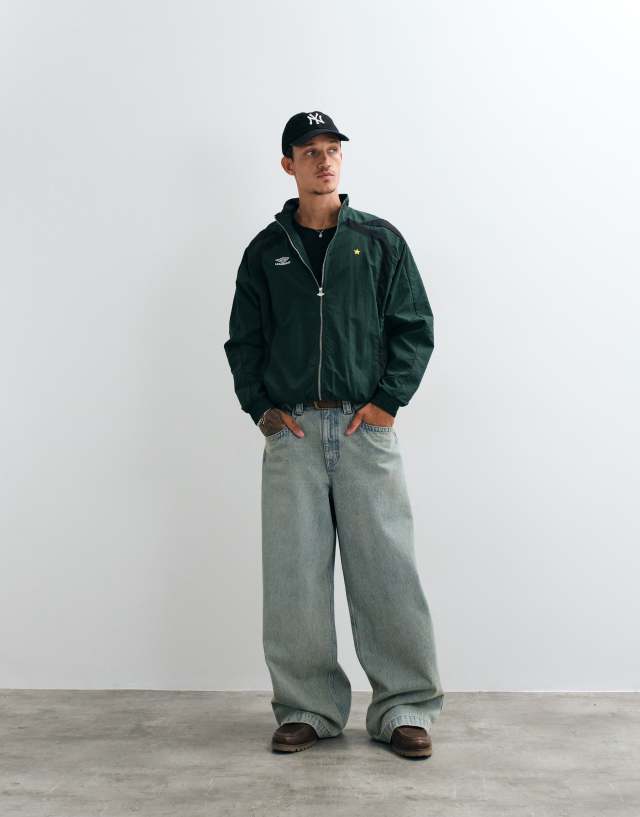 Umbro Relaxed Track Jacket in green and black | ASOS