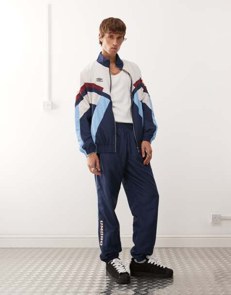 Umbro relaxed track pant in blue multi