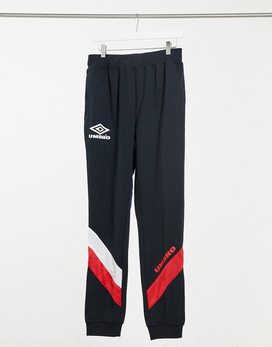 Umbro Sector joggers in navy & red