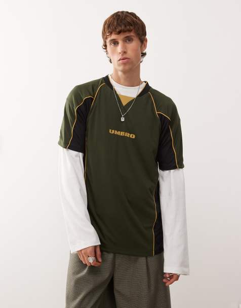 Umbro - Shirt met raglanmouwen en panelen in groen - view 1