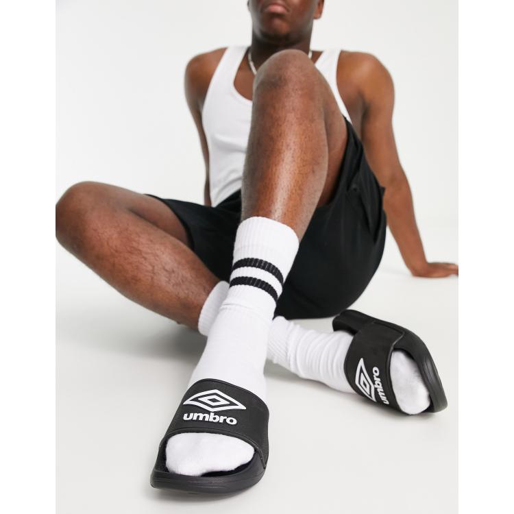 Umbro Squadra sliders in black and white ASOS