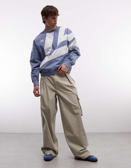 Umbro sweatshirt in washed blue and  white, 3 of 5