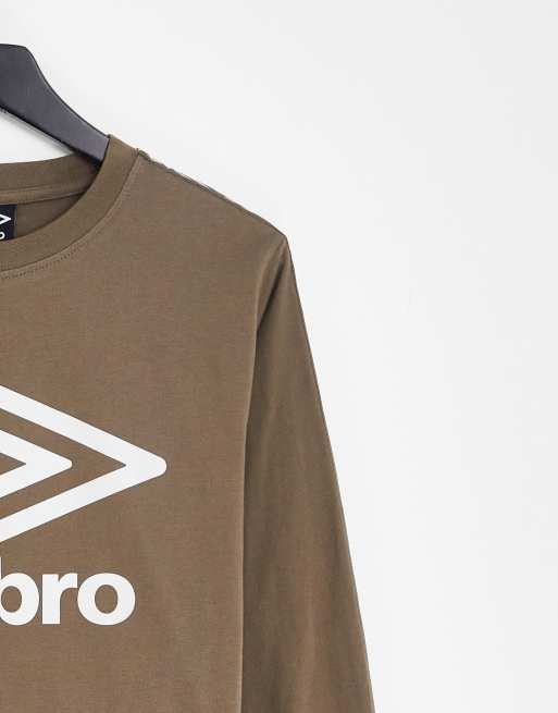 Umbro - T-shirt a maniche lunghe antracite con logo grande e fettuccia con logo, 2 di 4