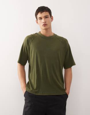 Umbro - T-shirt coupe carrée à col montant - Vert délavé