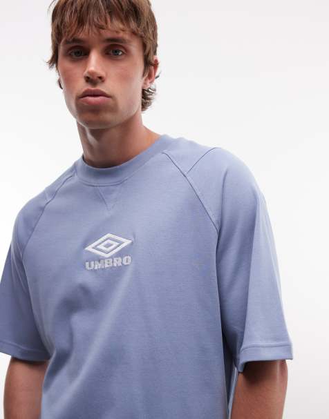 Umbro - T-shirt coupe carrée à logo iconique - Bleu et blanc - view 1