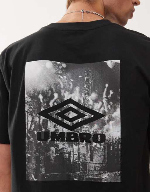 Umbro - T-shirt nera con stampa industriale, 4 di 5