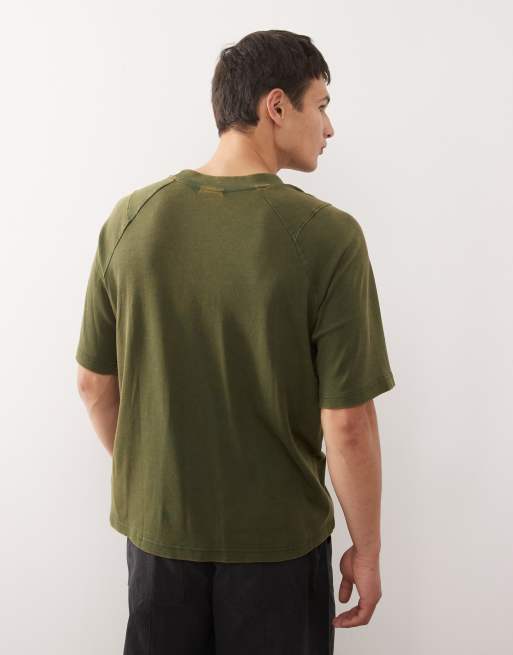 Umbro - T-shirt oversize coupe carrée à col montant - Vert délavé, 3 de 5