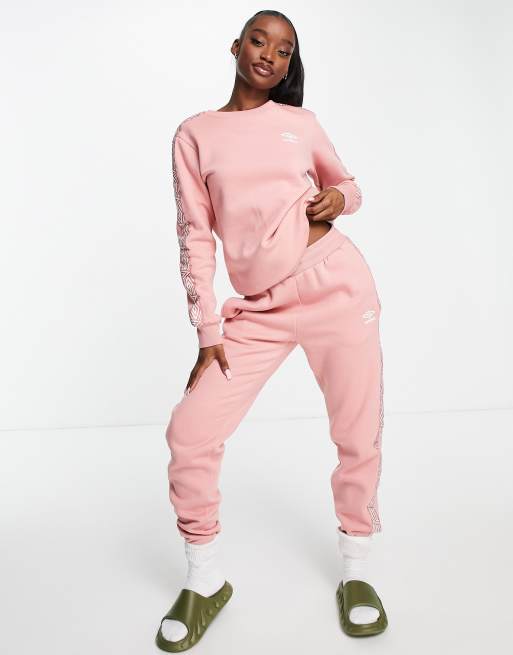 Umbro taped crew neck sweatshirt in pink part of a set ASOS