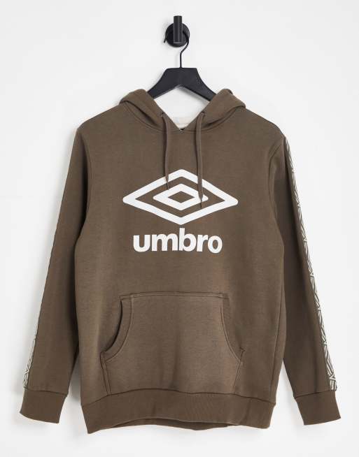 Umbro taped fleece hoodie in charcoal