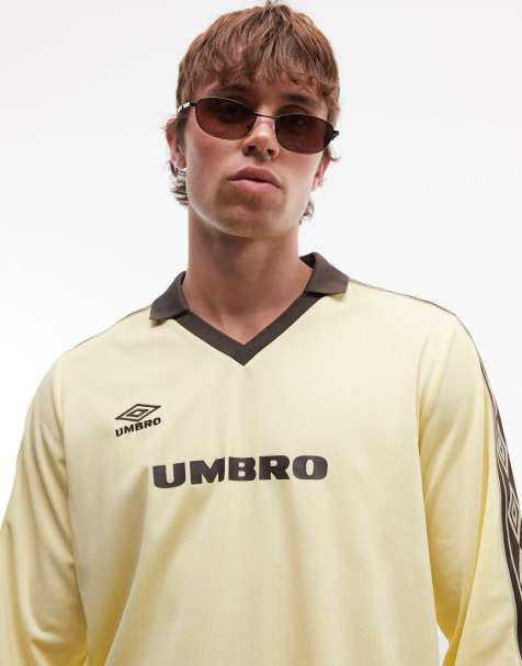 Umbro taped  jersey in beige and brown