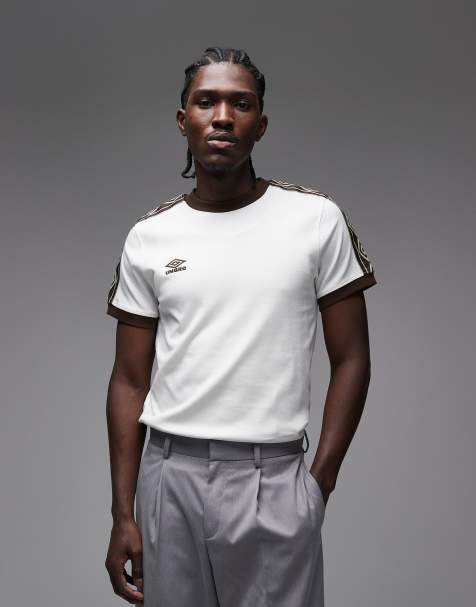 Umbro taped t-shirt in brown - view 1