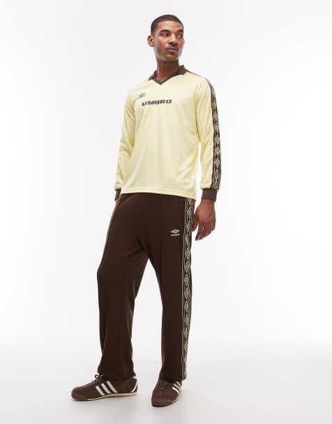Umbro taped track pant in brown - view 1