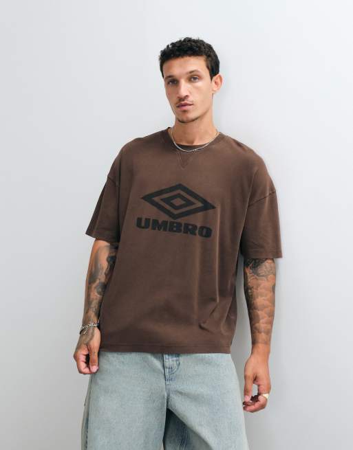 Umbro Washed Boxy Tee in brown, 3 of 5