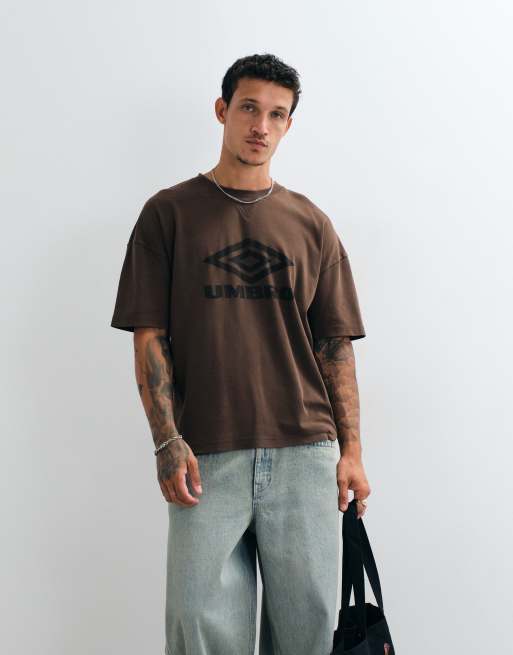 Umbro Washed Boxy Tee in brown, 5 of 5