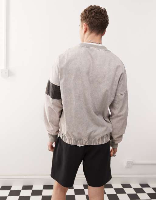 Umbro washed diamond drill sweatshirt in gray multi | ASOS