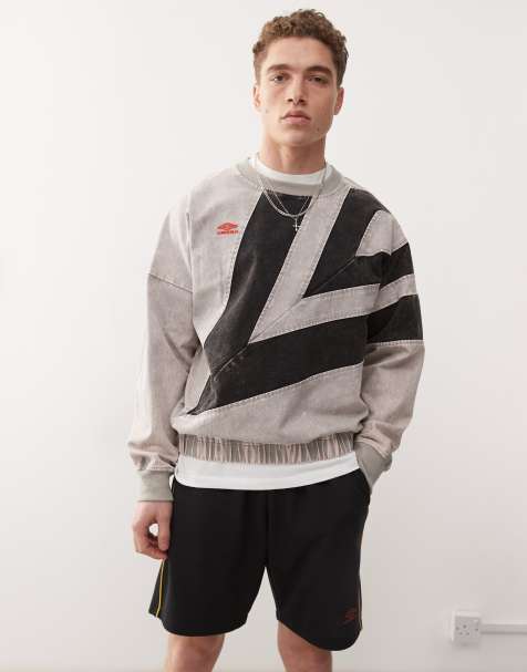 Umbro washed diamond drill sweatshirt in grey multi - view 1