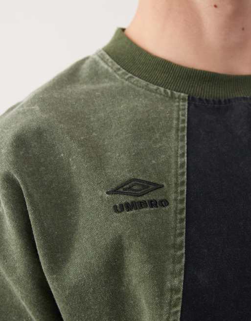 Umbro washed diamond drill sweatshirt in khaki, 5 of 5