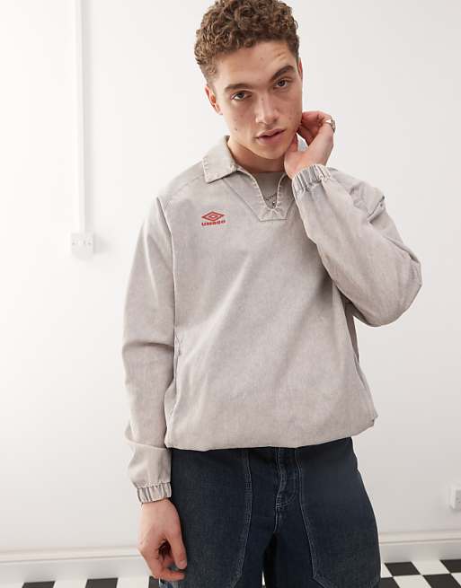 Umbro washed drill sweatshirt top in gray | ASOS Umbro washed drill sweatshirt top in gray | ASOS