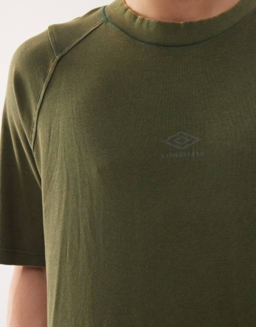 Umbro washed high neck boxy oversized t-shirt in green, 4 of 5
