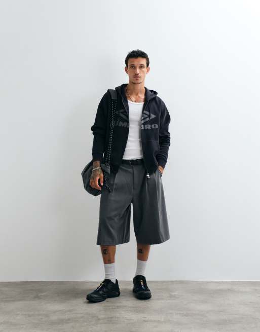 Umbro Washed Zip Through Hoodie in black, 3 of 5