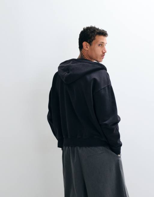 Umbro Washed Zip Through Hoodie in black, 4 of 5