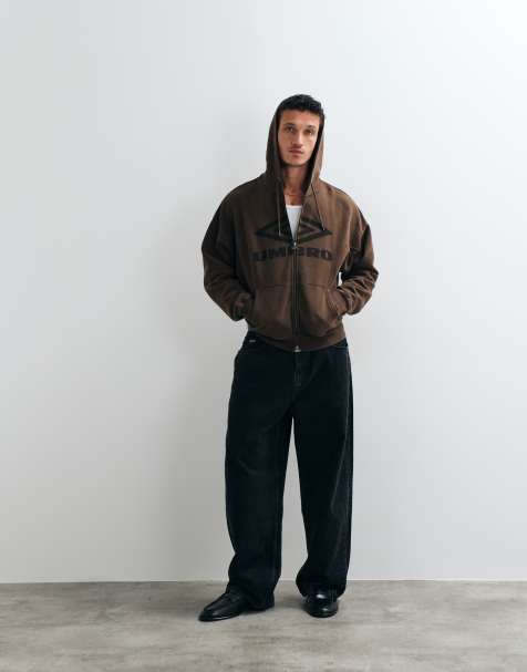 Umbro Washed Zip Through Hoodie in brown - view 1