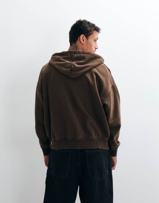 Umbro Washed Zip Through Hoodie in brown, 5 of 5